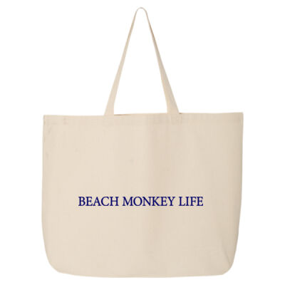 Beach Monkey Life Costal Cam Crab Canvas Tote  Thumbnail